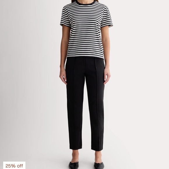 Everlane The Dream Pant Pintuck Pull On Pants Tapered Black Womens Small - Picture 10 of 11